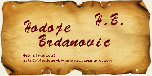 Hodoje Brdanović vizit kartica